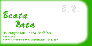 beata mata business card